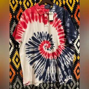 NWT Polo Ralph Lauren Men’s Custom Slim Fit Americana Tie Dye Polo Shirt XXL